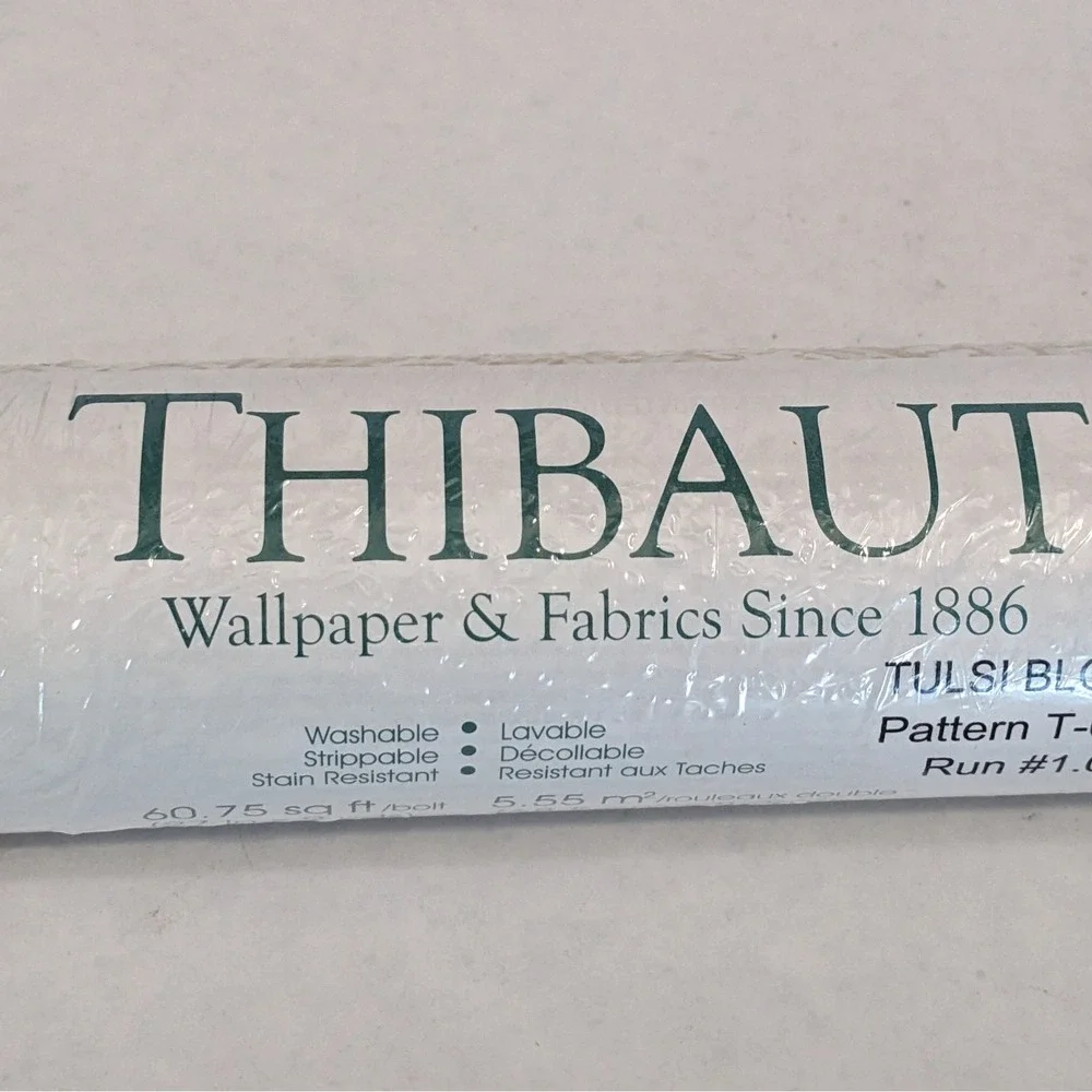 Thibaut Tulsi Block Wallpaper Tan White Paisley T-64187‎ Washable 60.75 Sq Ft